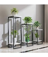 طاولة ورد 3 قطعه سطح خشب ابيض