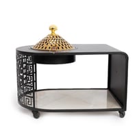 منقل ليزر طابقين سبراميك وحديد لون أسود