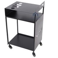 عربة تقديم معدن كامل 3 دور لون اسود مطفي قص ليزر