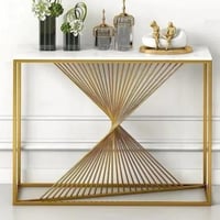 طاولة مدخل لون ذهبي وابيض