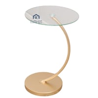 طقم طاولة قهوه دائرية قاعدة رخام صناعي عمود معدن س...