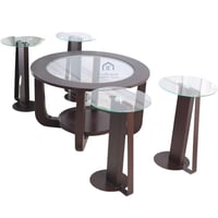 طقم طاولة مودرن دائرية مع 4 خدمة