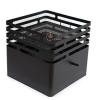 منقل شكل مربع يعمل بالغاز والحطب حديد لون أسود