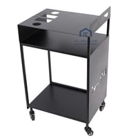 عربة تقديم معدن كامل 3 دور لون اسود مطفي قص ليزر