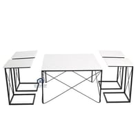 طقم طاولة ضيافة 5 قطعه لون ابيض واسود