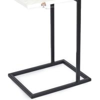 طاولة خدمة حديد لون أسود وسطح خشب لون أبيض