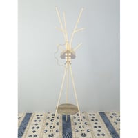 علاق ملابس قواعد حديد لون بيج مع رف للبخور