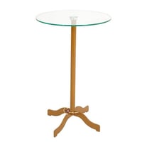 طاولة خدمة أرجل حديد لون ذهبي وسطح زجاج لون شفاف