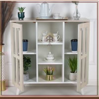 ركن كوفي لون بيج بتصميم أنيق 2 أبواب زجاج شفاف