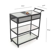 عربة تقديم ثلاثة دور ديكور قص ليزر قواعد حديد لون...