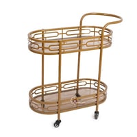 عربية تقديم دورين قص ليزر لون ذهبي مع سطح زجاج بني...