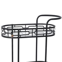 عربية تقديم دورين قص ليزر لون اسود وسطح زجاج شفاف