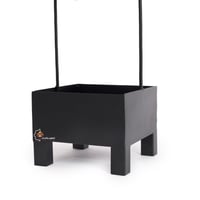 حامل فحم حديد لون أسود مع مسكة يد