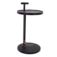 طاولة خدمة معدن كامل حديد لون أسود مع مسكة يد