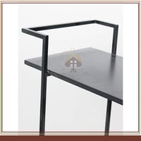 عربة تقديم حديد سطح خشب اسود