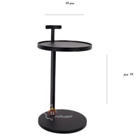 طاولة خدمة معدن كامل حديد لون أسود مع مسكة يد