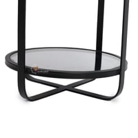 طاولة خدمة دورين شكل دائري ومربع والسطح زجاج لون أ...