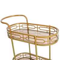 عربية تقديم دورين قص ليزر لون ذهبي مع سطح زجاج بني...