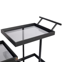 عربة تقديم طول 140 سم تصميم عصري مع عجلات وزجاج اس...