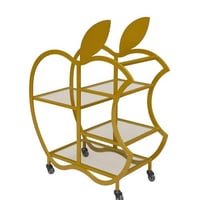 عربية آبل لون ذهبي سطح زجاج