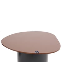 طقم طاولتين قهوه لون اسود وبني قاعدة معدن وسطح قشر...