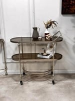 عربية بيضاوي دورين لون شمباني سطح زجاج بني