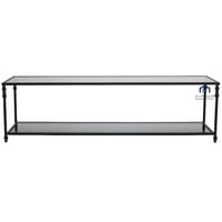 طاولة تلفزيون دورين زجاج اسود قاعدة معدن لون اسود...