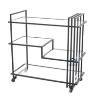 عربية تقديم 4 دور زجاج شفاف قاعدة لون اسود مطفي