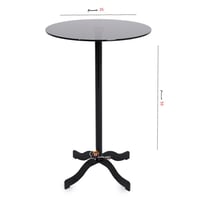 طاولة خدمة بتصميم عصري لون اسود وسطح زجاج اسود