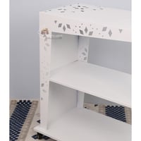 عربة تقديم 3 دور حديد كامل لون أبيض