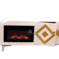 طاولة بلازما مع دفاية ديكور خشب ذهبي رجل بلاستيك م...