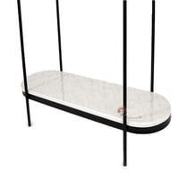 طاولة مدخل كونسول دورين سطح خشب لون أبيض وقواعد حد...