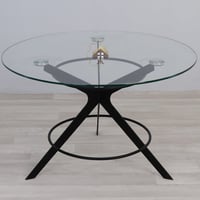 طاولة تقديم طعام القاعدة حديد لون أسود والسطح زجاج...