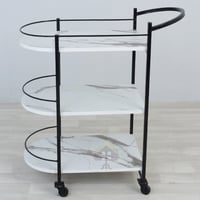 عربة تقديم نصف دائرة ثلاثة دور سطح شبيه الرخام