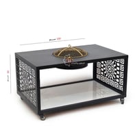 منقل دورين سيراميك وحديد وحديد لون أسود مع ديكور ت...