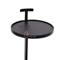 طاولة خدمة معدن كامل حديد لون أسود مع مسكة يد