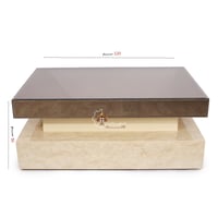 طاولة تقديم قاعدة بديل الرخام و سطح زجاج مراية لون...