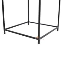 طاولة جانبية قواعد حديد سطح زجاج اسود