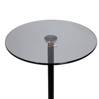 طاولة خدمة قاعدة رخام صناعي وسطح زجاج لون اسود