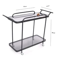 عربة تقديم دورين قواعد حديد لون اسود مطفي السطح زج...