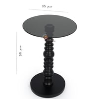 طاولة خدمة خشب قاعده رخام صناعي وسطح زجاج لون أسود