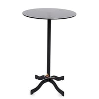 طاولة خدمة بتصميم عصري لون اسود وسطح زجاج اسود