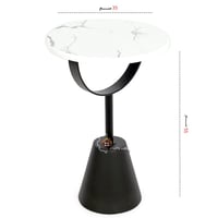 طاولة خدمة القاعدة رخام صناعي لون أسود عمود حديد و...