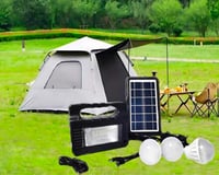 منظومه طاقه شمسه 3لمبات مع راديو وبور بنك