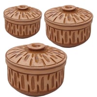 طواجن فخار مزخرف طقم مكون من 3 مقاسات مختلفه