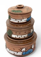 طقم طاجن فخار مع الغطاء 3 مقاسات خام طميني اسواني...