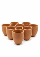 مجموعة اكواب الفخار الطبيعي 8 حبه