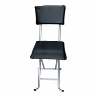 كرسي صلاة قابل للطي بظهر اسفنجي مريح لون اسود