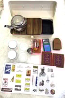 صندوق عزبة شاي حديد مع الاغراض مكتمله