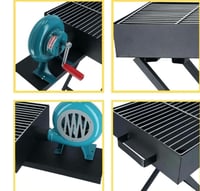 شواي مرتفع قابله للطي مزوده بمنفاخ هوا يدوي